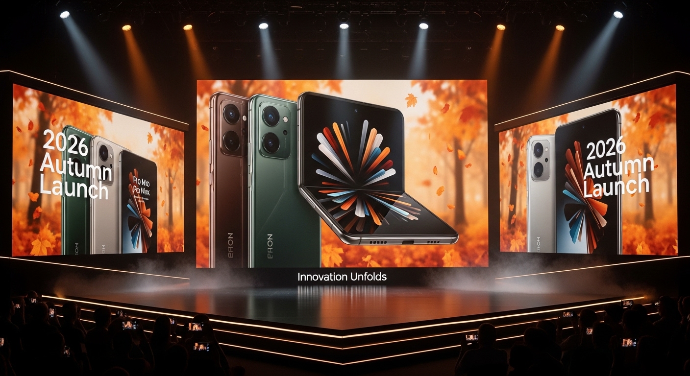 2026년 가을 애플 아이폰 18 프로와 폴더블 동시 출시 행사 무대 이미지