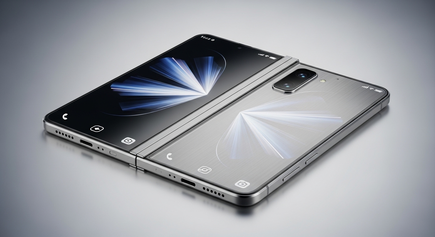 최신 주름 없는 OLED 디스플레이와 티타늄 프레임의 폴더블 스마트폰