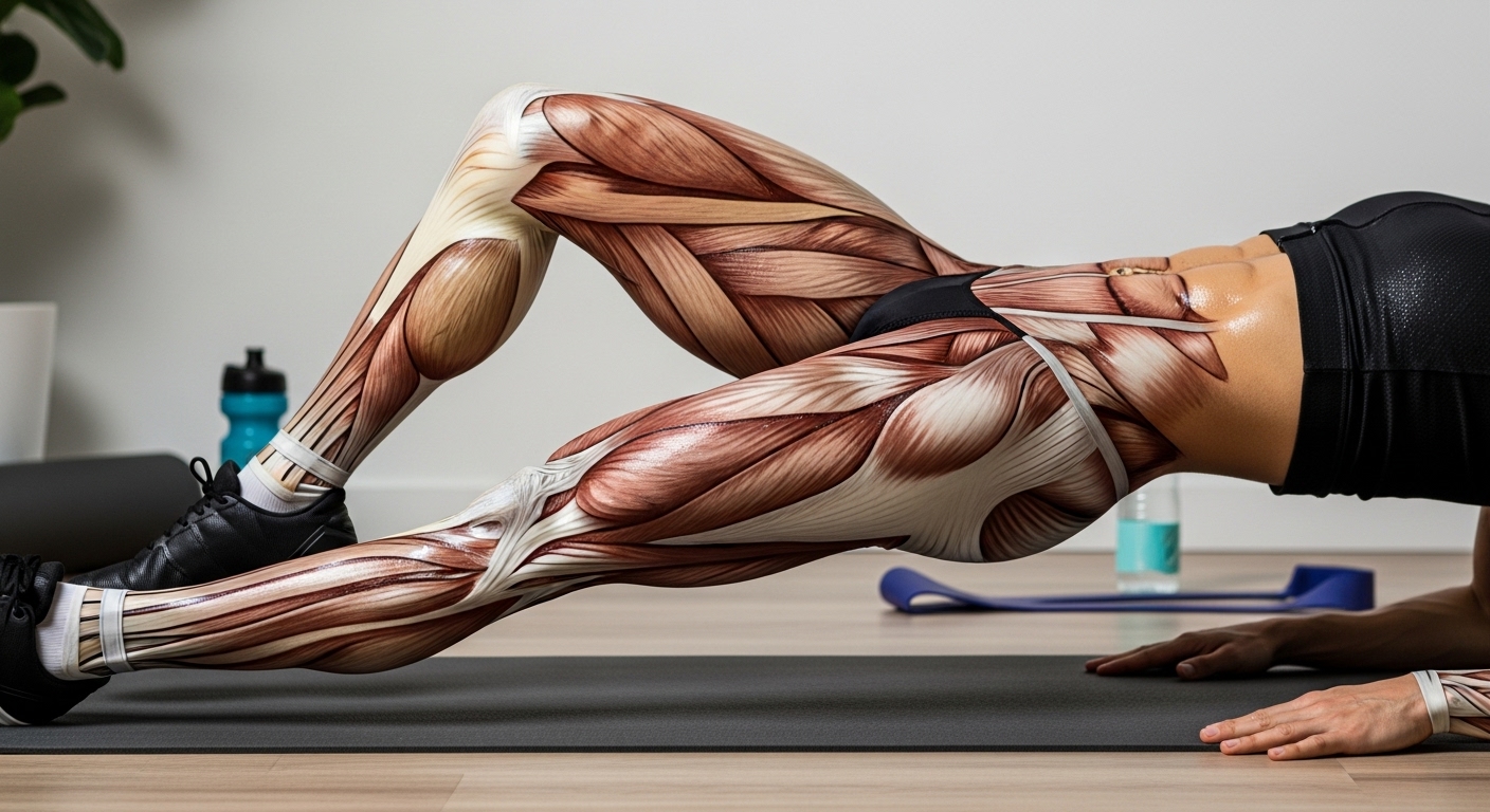 사이클링에 필수적인 코어 근육 강화 운동을 하는 모습