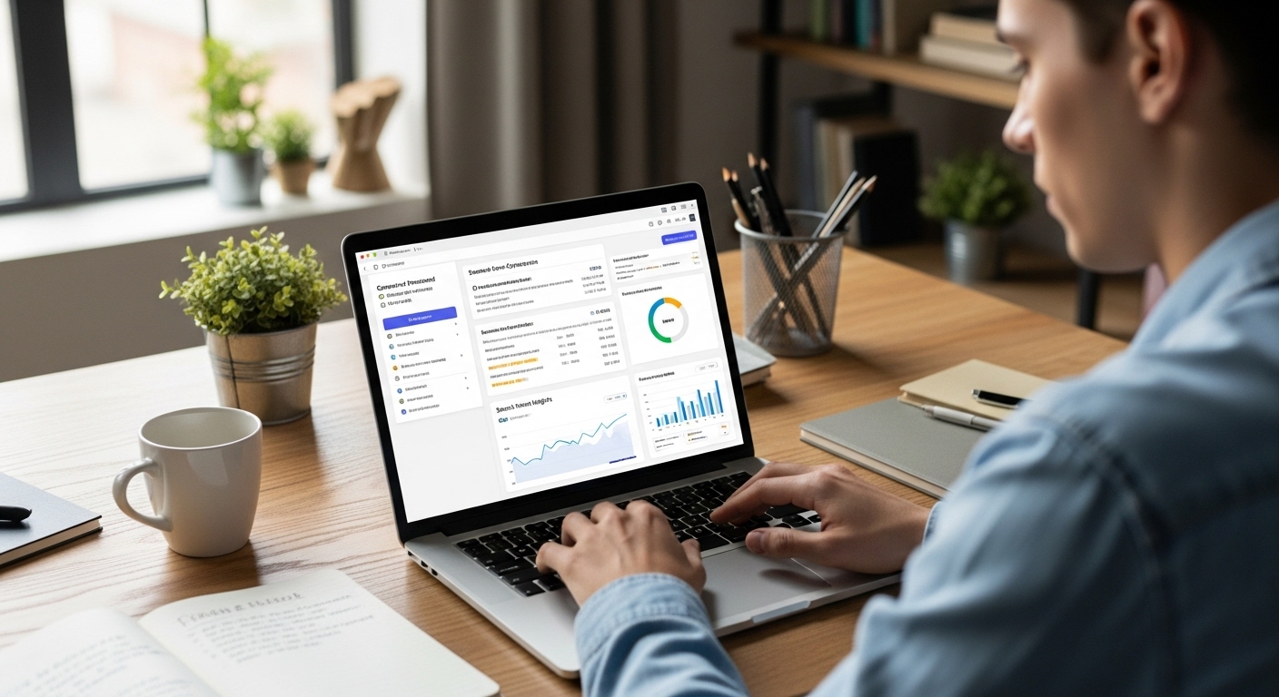 GPT 기반 키워드 연구 도구를 활용하는 사용자가 생성된 페르소나 질문과 키워드 확장, 검색 의도 인사이트를 보는 모습