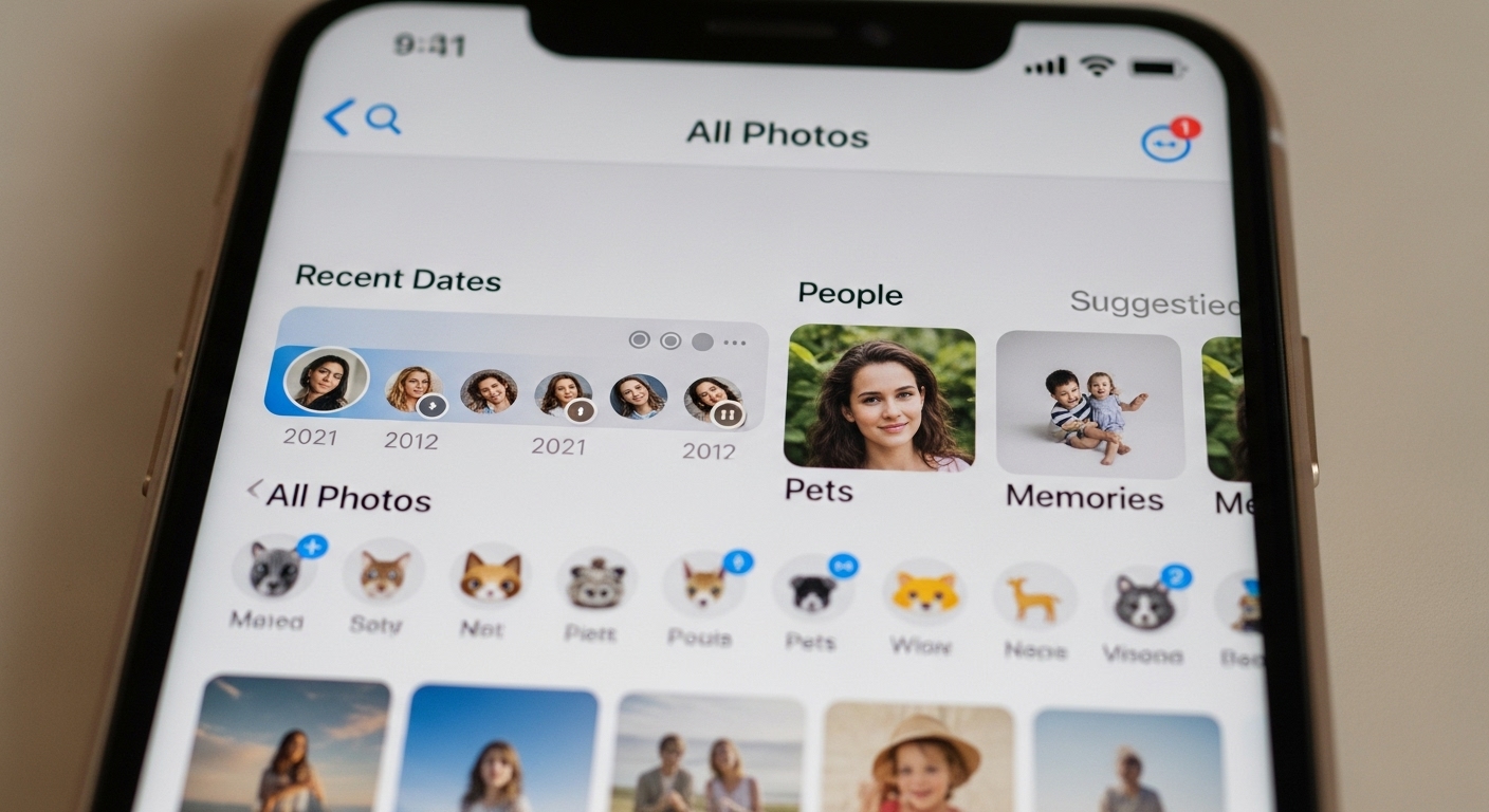 iOS 18로 완전히 새로워진 사진 앱의 깔끔한 인터페이스 화면