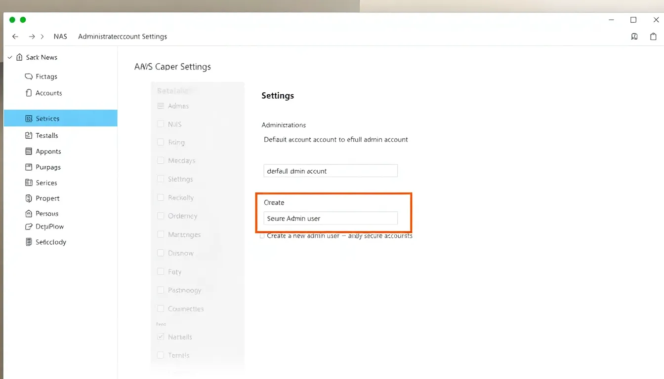 NAS 제어판에서 기본 관리자 계정을 비활성화하고 새 관리자 계정을 만드는 모습