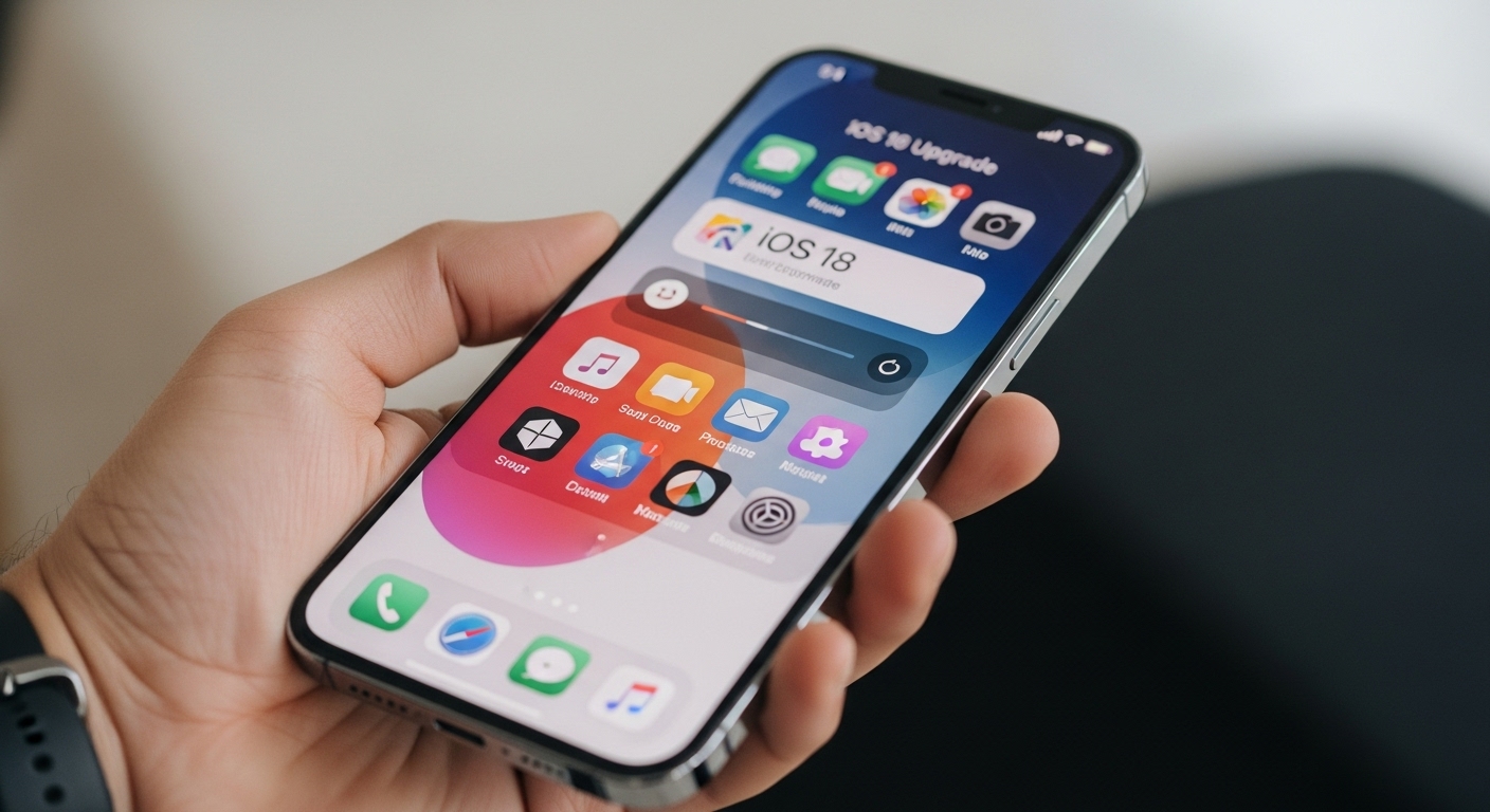 iOS 18 업그레이드 후 원활한 성능을 보여주는 아이폰 15 프로 사용 모습