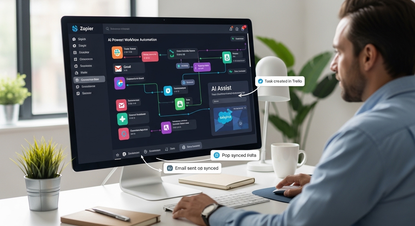 생산성을 높이는 Zapier와 Make를 활용한 업무 흐름 자동화 작업 화면