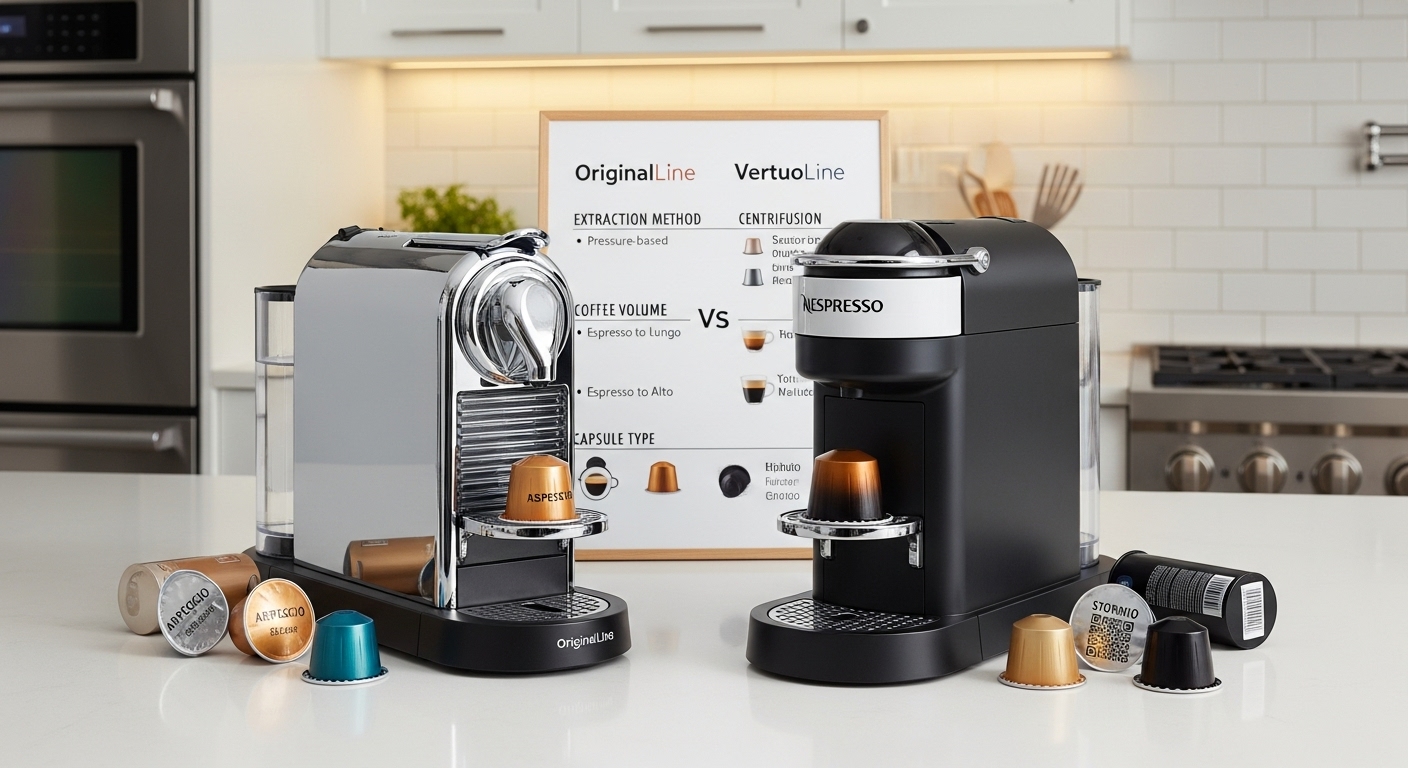 오리지널과 버츄오 네스프레소 머신 및 차이점 비교 이미지