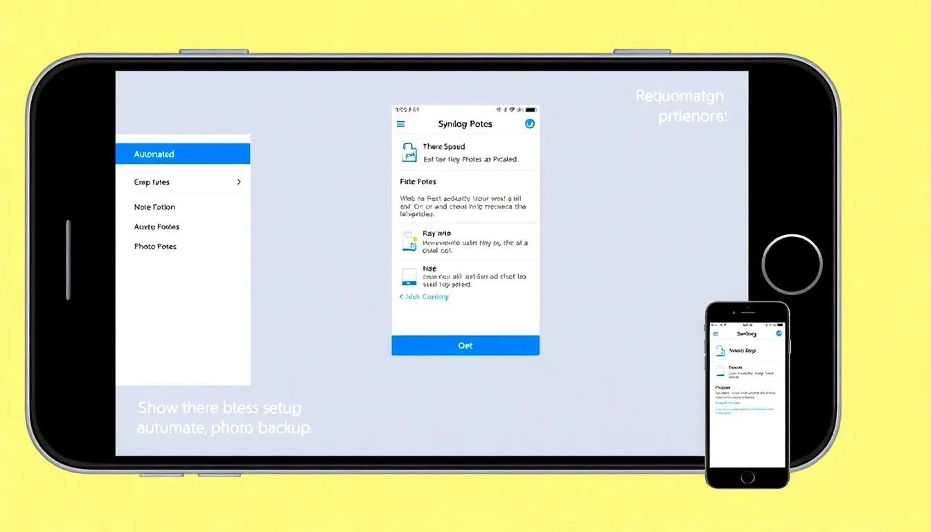 Synology Photos 앱에서 스마트폰 사진 자동 백업 설정 단계별 안내 화면