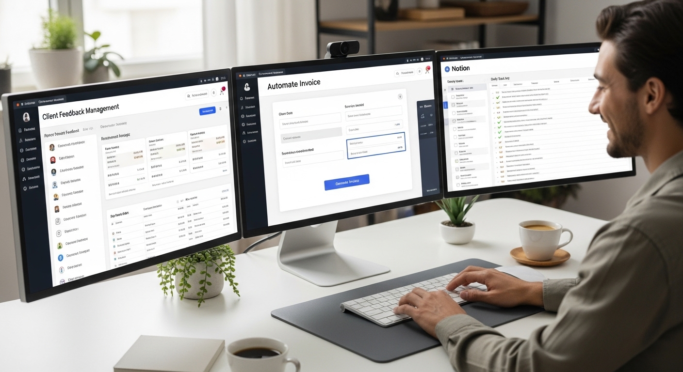 노션 자동화로 견적서 발행과 피드백 관리 등 업무 생산성을 높이는 프리랜서의 작업 공간