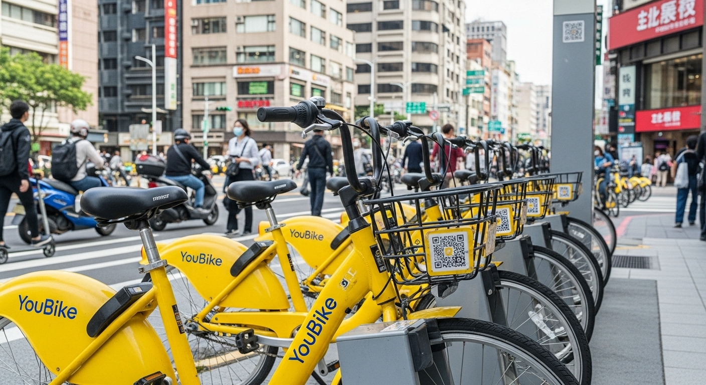 타이베이 유바이크 공공 자전거 스테이션의 모습