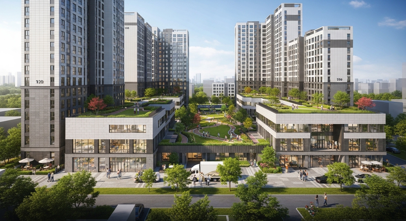 한국의 공공임대주택 단지에 입주하는 다양한 청년들 모습