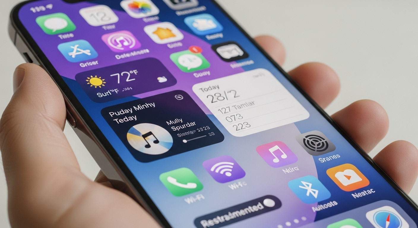 iOS 18 홈 화면 맞춤설정 기능이 적용된 아이폰 화면