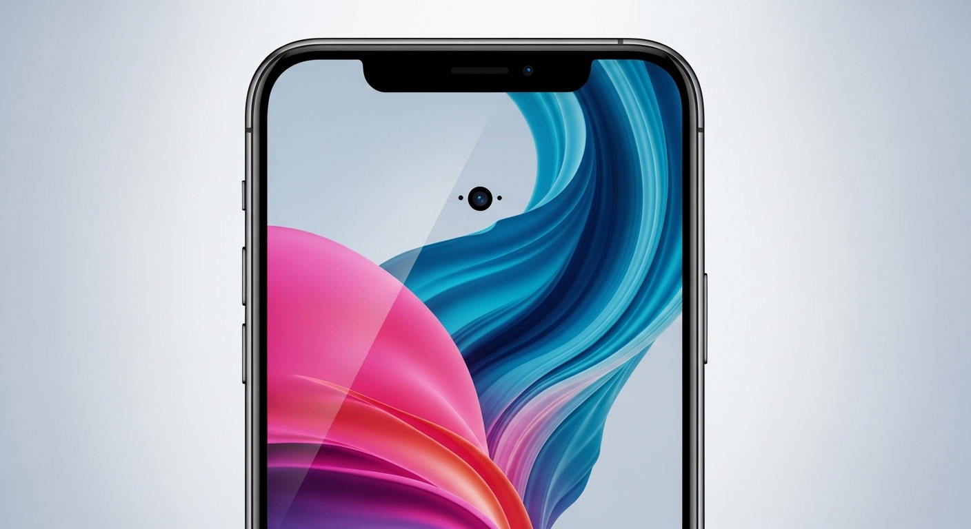 노치 없는 완전한 풀스크린과 펀치홀 카메라 디자인을 보여주는 아이폰 18 프로