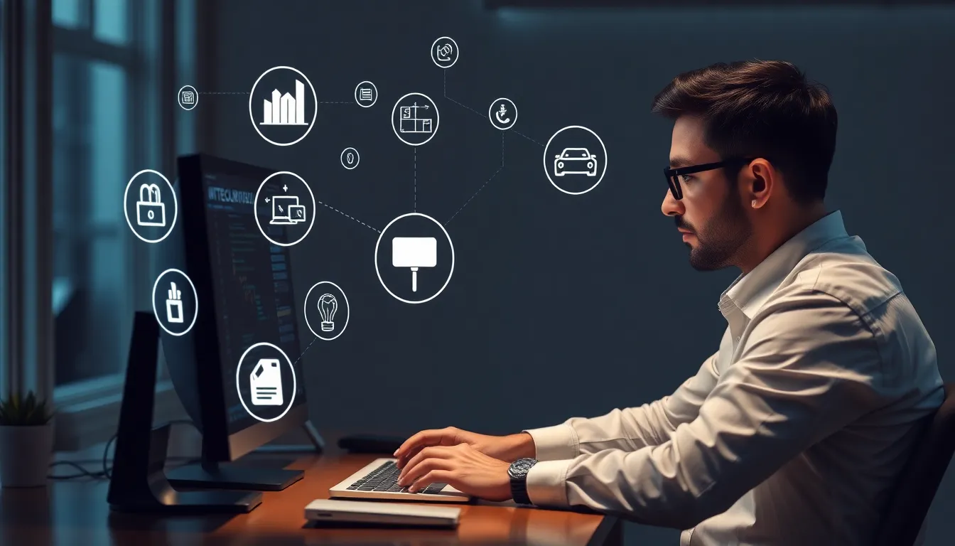 업무 자동화와 디지털 워크플로우를 상징하는 이미지